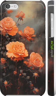 3D пластиковый глянцевый чехол Оранжевые розы для Apple iPhone 5c - 5944c-23 изображение 