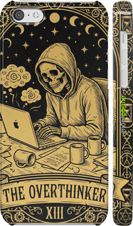 3D пластиковый глянцевый чехол The Overthinker для Apple iPhone 5c - 6774c-23 изображение 
