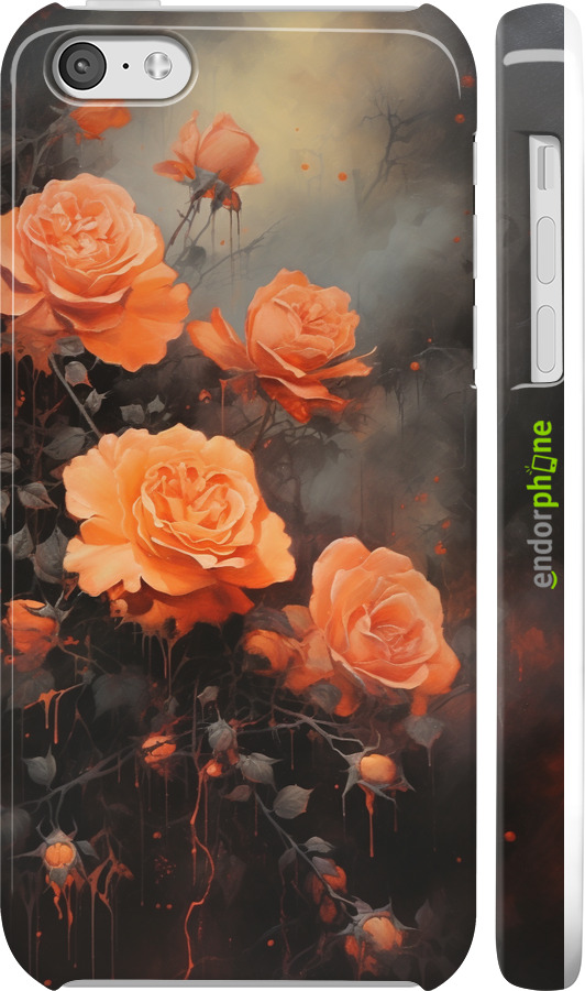 3D пластиковый глянцевый чехол Оранжевые розы для Apple iPhone 5c - 5944c-23 изображение 