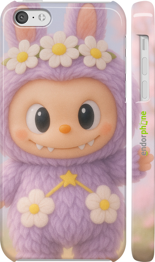 3D пластиковый матовый чехол Лабубу 1 для Apple iPhone 5c - 6709m-23 изображение 