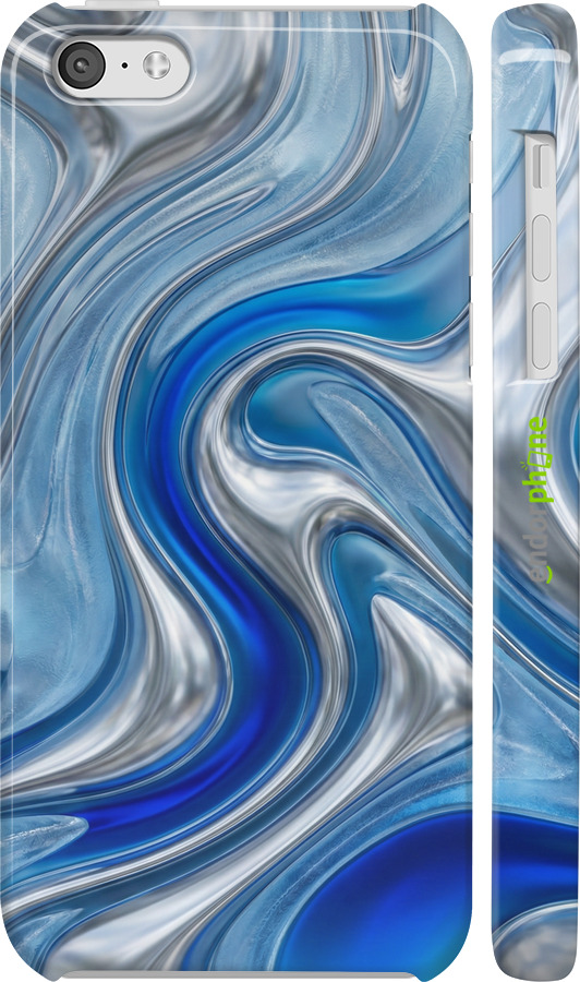 3D пластиковый глянцевый чехол Liquid Chrome для Apple iPhone 5c - 6781c-23 изображение 