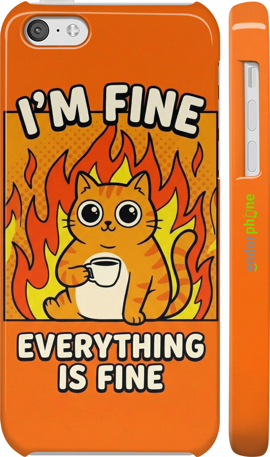 3D пластиковый глянцевый чехол Funny Cat для Apple iPhone 5c - 6786c-23 изображение 