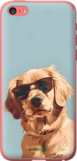 2D пластиковый чехол Пес в очках для Apple iPhone 5c - 6381t-23 изображение 
