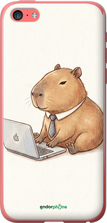 2D пластиковый чехол Funny Capybara CEO Working для Apple iPhone 5c - 6777t-23 изображение 