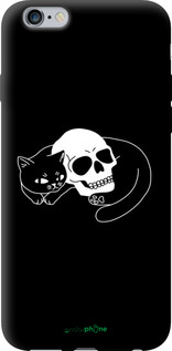 TPU чехол С изображением кота и черепа для Apple iPhone 6 Plus - 6491b-48 изображение 