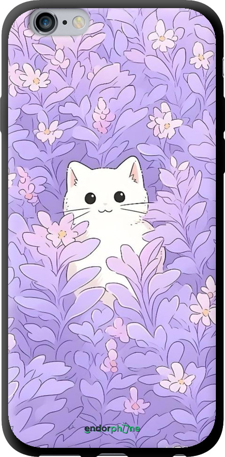 TPU чехол Котик в цветах для Apple iPhone 6s Plus - 6390b-91 изображение 