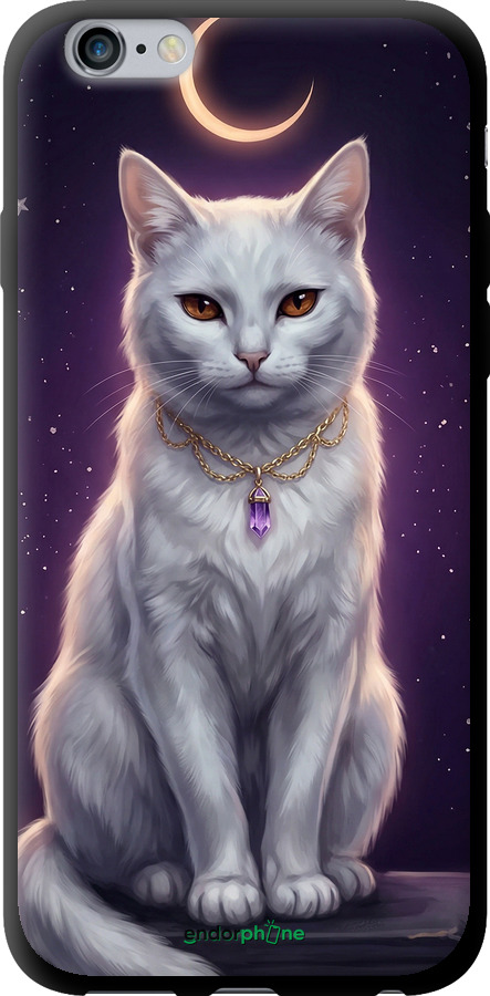 TPU чехол Mystic White Cat Gothic Dark Purple Gold для Apple iPhone 6 Plus - 6805b-48 изображение 