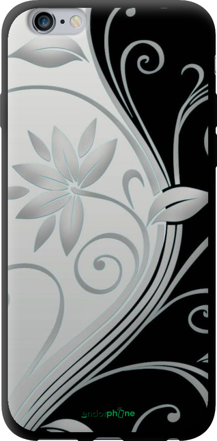 TPU zwart чехол Bloemen op zwarte en witte achtergrond для Apple iPhone 6s Plus - 840b-91 изображение 