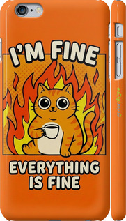 3D пластиковый глянцевый чехол Funny Cat для Apple iPhone 6s Plus - 6786c-91 изображение 