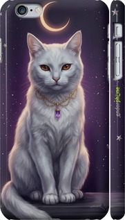 3D пластиковий матовий чехол Mystic White Cat Gothic Dark Purple Gold для Apple iPhone 6 Plus - 6805m-48 изображение 