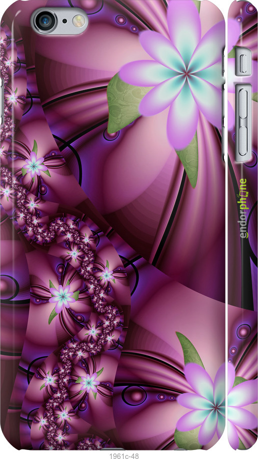 

3D пластиковий матовий чохол "Квіткова мозаїка" для iPhone 6 Plus, Рожевий