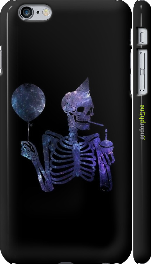 3D пластиковый глянцевый чехол Скелетное искусство для Apple iPhone 6 Plus - 6536c-48 изображение 