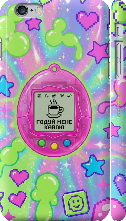 3D пластиковий глянцевий чехол Y2K Aesthetic Retro Pet: Годуй мене кавою для Apple iPhone 6 Plus - 6784c-48 изображение 