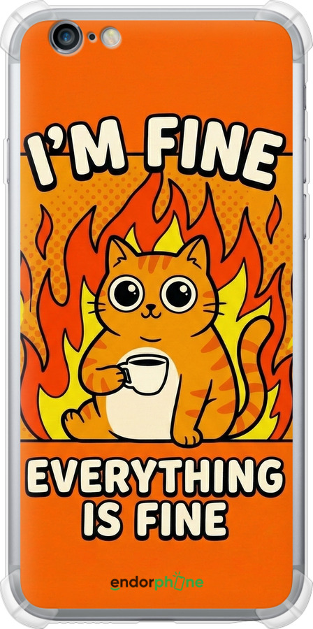 Силикон с усиленными углами чехол Funny Cat для Apple iPhone 6s Plus - 6786sp-91 изображение 