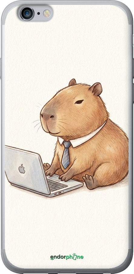 2D пластиковый чехол Funny Capybara CEO Working для Apple iPhone 6s Plus - 6777t-91 изображение 