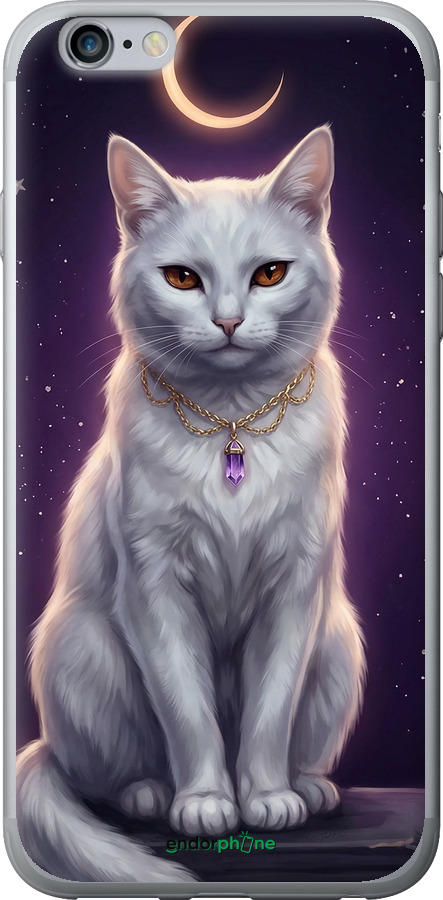 Силіконовий чехол Mystic White Cat Gothic Dark Purple Gold для Apple iPhone 6 Plus - 6805u-48 изображение 