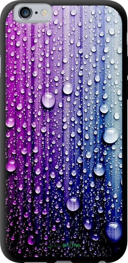 

TPU чорний чохол "Краплини води" для iPhone 6, Синій