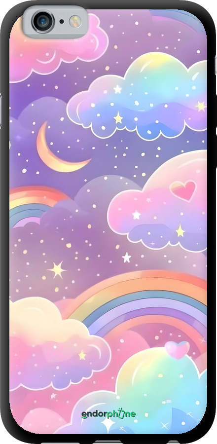 TPU чехол Облака и радуга для Apple iPhone 6 - 6312b-45 изображение 