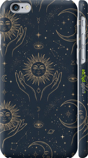 3D пластиковий глянцевий чехол Celestial Harmony: Sun & Moon Gold Mystic Pattern для Apple iPhone 6s - 6778c-90 изображение 