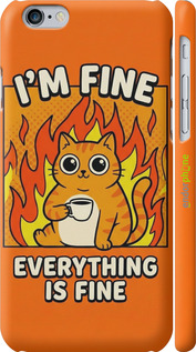 3D пластиковый глянцевый чехол Funny Cat для Apple iPhone 6 - 6786c-45 изображение 