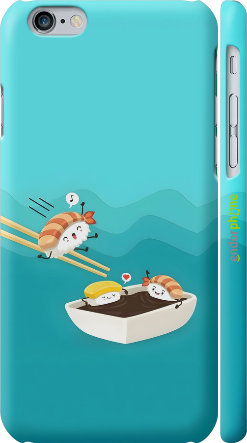 3D пластиковый глянцевый чехол Суши для Apple iPhone 6s - 6354c-90 изображение 