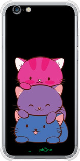 Силикон с усиленными углами чехол Милые кошки для Apple iPhone 6 - 6518sp-45 изображение 