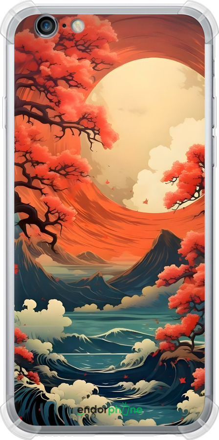 Силикон с усиленными углами чехол Природа японии для Apple iPhone 6 - 6327sp-45 изображение 