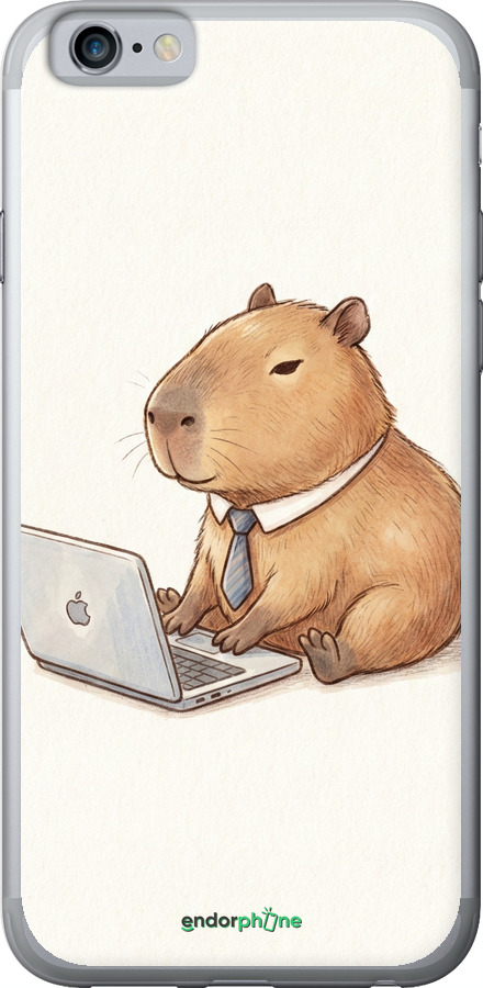 2D пластиковый чехол Funny Capybara CEO Working для Apple iPhone 6s - 6777t-90 изображение 