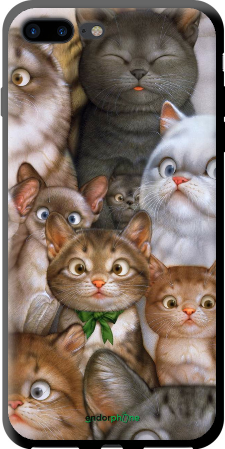 

TPU чорний чохол "Коти" для iPhone 8 Plus