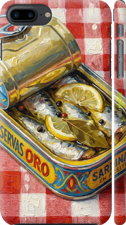 3D пластиковый глянцевый чехол Vintage Sardine Tin Phone для Apple iPhone 8 Plus - 6772c-1032 изображение 