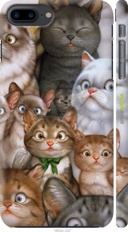 

3D пластиковий матовий чохол "Коти" для iPhone 8 Plus