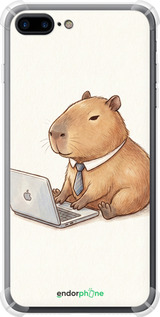 Силикон с усиленными углами чехол Funny Capybara CEO Working для Apple iPhone 7 Plus - 6777sp-337 изображение 
