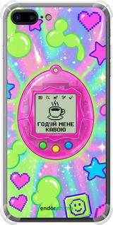 Силіконовий протиударний с посиленими кутами чохол 'Y2K Aesthetic Retro Pet: Годуй мене кавою' для iPhone 7 Plus зображення 3