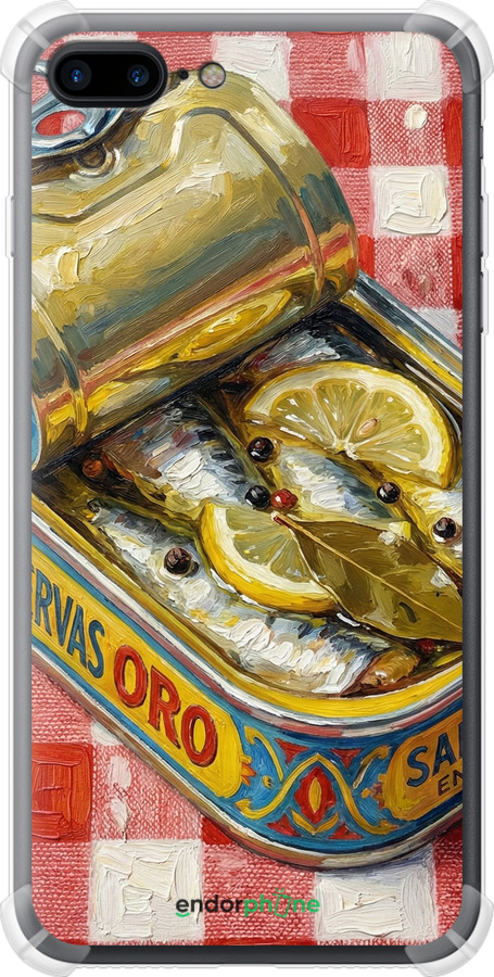 Силикон с усиленными углами чехол Vintage Sardine Tin Phone для Apple iPhone 7 Plus - 6772sp-337 изображение 