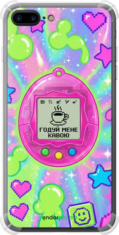 Силіконовий протиударний с посиленими кутами чехол Y2K Aesthetic Retro Pet: Годуй мене кавою для Apple iPhone 7 Plus - 6784sp-337 изображение 