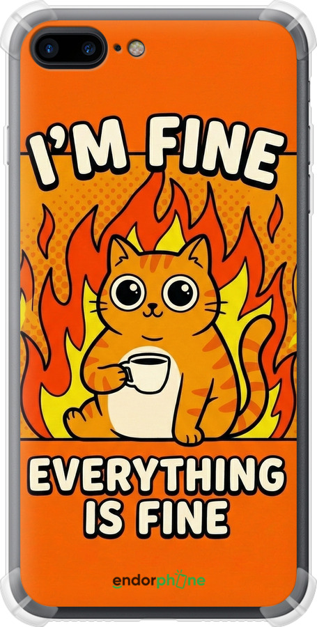 Силикон с усиленными углами чехол Funny Cat для Apple iPhone 7 Plus - 6786sp-337 изображение 