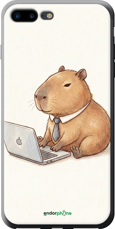 2D пластиковый чехол Funny Capybara CEO Working для Apple iPhone 7 Plus - 6777t-337 изображение 