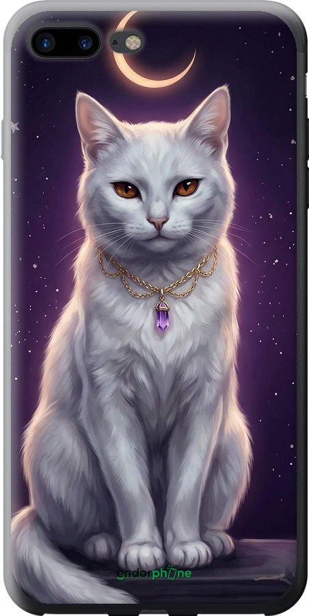2D пластиковый чехол Mystic White Cat Gothic Dark Purple Gold для Apple iPhone 7 Plus - 6805t-337 изображение 