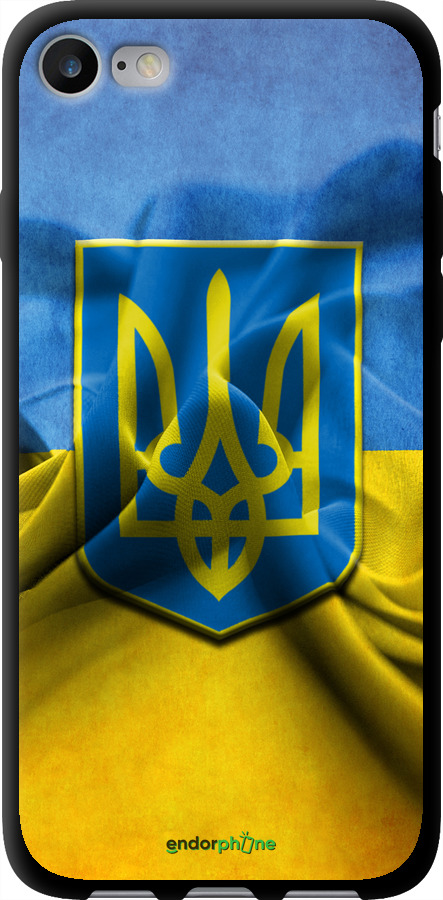 

TPU чорний чохол "Прапор та герб України" для iPhone 7, Блакитний