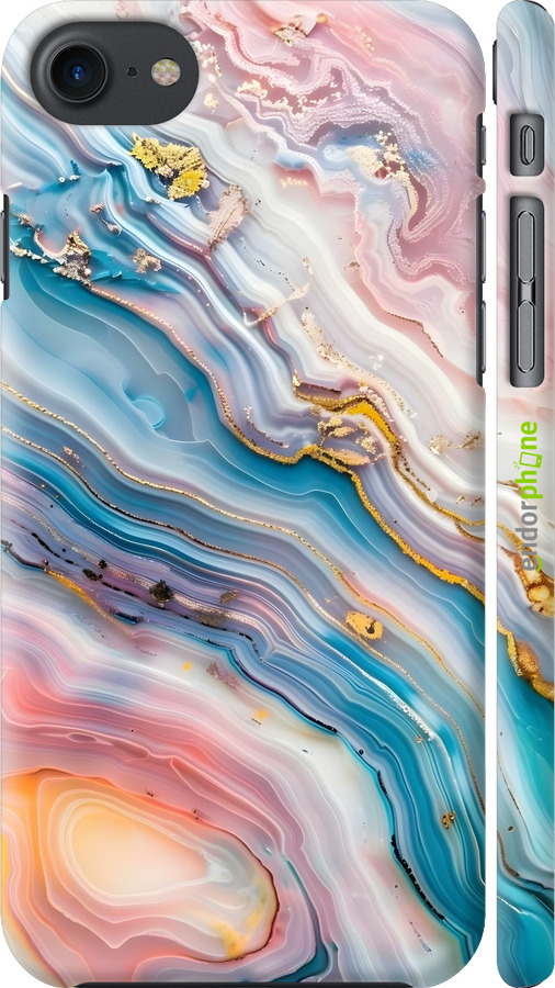 3D пластиковый матовый чехол Мрамор красивый для Apple iPhone SE 2020 - 6376m-2013 изображение 