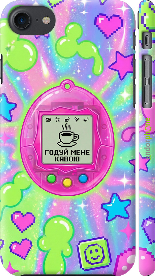3D пластиковий глянцевий чехол Y2K Aesthetic Retro Pet: Годуй мене кавою для Apple iPhone 7 - 6784c-336 изображение 