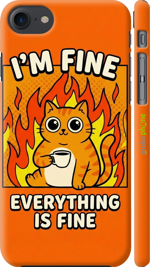 3D пластиковый глянцевый чехол Funny Cat для Apple iPhone 8 - 6786c-1031 изображение 