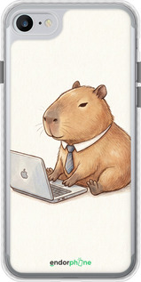 Чохол Bumper чехол Funny Capybara CEO Working для Apple iPhone SE 2022 - 6777pc-3737 изображение 