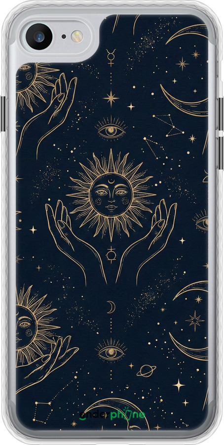 Чехол Bumper чехол Celestial Harmony: Sun & Moon Gold Mystic Pattern для Apple iPhone 8 - 6778pc-1031 изображение 