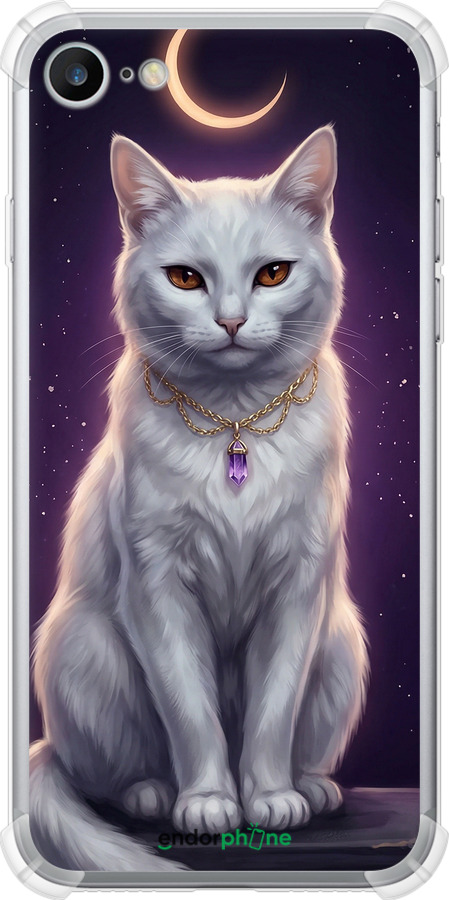Силіконовий протиударний с посиленими кутами чехол Mystic White Cat Gothic Dark Purple Gold для Apple iPhone 8 - 6805sp-1031 изображение 