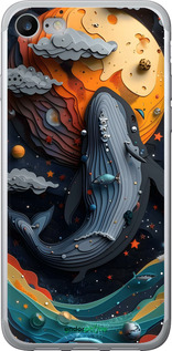 2D пластиковый чехол Кит в космосе для Apple iPhone 7 - 6328t-336 изображение 