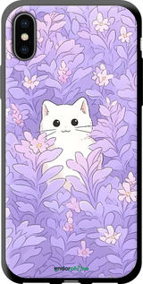 TPU чехол Котик в цветах для Apple iPhone XS - 6390b-1583 изображение 
