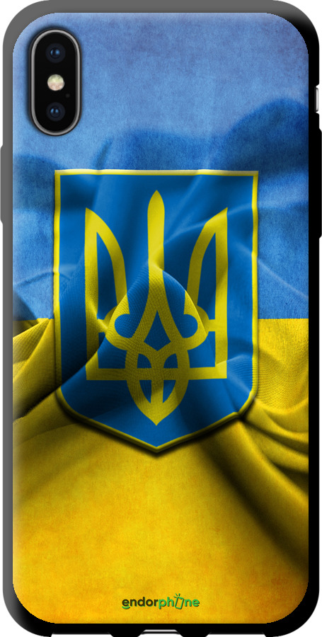 

TPU чорний чохол "Прапор та герб України" для iPhone X, Блакитний