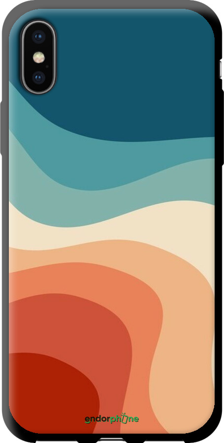 TPU чехол У стилі ретро з хвилями для Apple iPhone X - 6531b-1050 изображение 