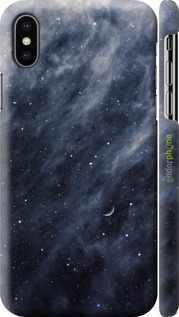 3D пластиковий матовий чехол Сині хмари, Синій місяць для Apple iPhone XS - 6398m-1583 изображение 
